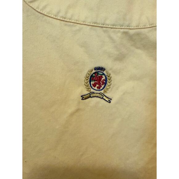 Vtg 90s Tommy Hilfiger Crest Button Down Shirt Yellow Old Tag Flag Logo medium - Picture 7 of 7
